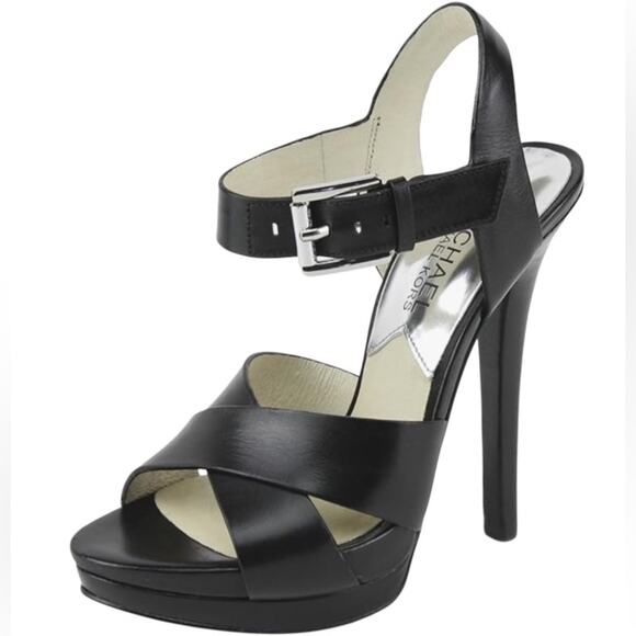 MICHAEL Michael Kors Women's Leather Platform Sandals Oksana Size 7M EUC - Picture 1 of 15